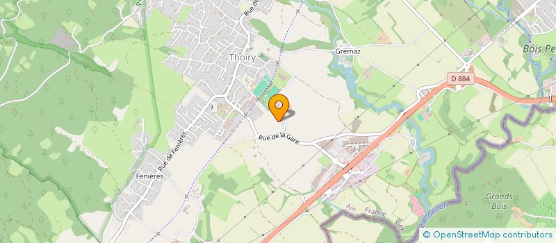 localisation de l'entreprise ASSOCIATION INTERCOMMUNALE DES JEUNES SAPEURS POMPIERS THOIRY SUD GESSIEN  THOIRY