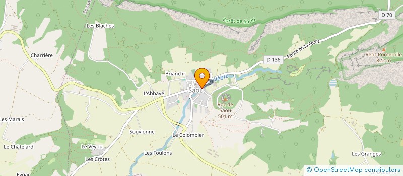 localisation de l'entreprise ASSOCIATION INTERCOMMUNALE DES PARENTS D'ELEVES SAOU-SOYANS-FRANCILLON à SAOU