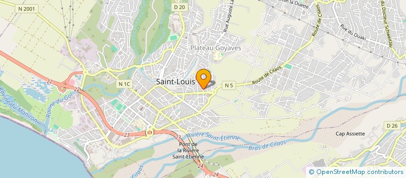 localisation de l'entreprise ASSOCIATION INTERCULTURELLE ET HUMANITAIRE D'AIDE LES PLUS DEMUNIS à SAINT-LOUIS