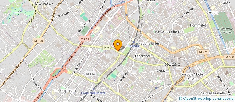 localisation de l'entreprise ASSOCIATION JEUNE VOLONTAIRE à ROUBAIX
