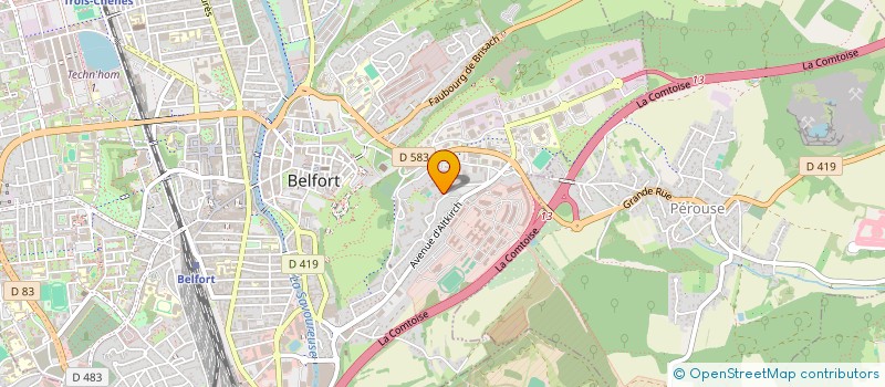 localisation de l'entreprise ASSOCIATION JEUNES BELFORT GLACIS à BELFORT