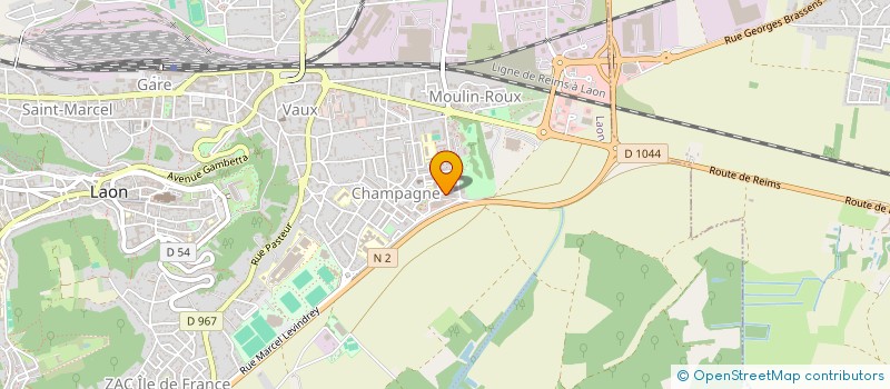 localisation de l'entreprise ASSOCIATION JEUNES CHAMPAGNE à LAON