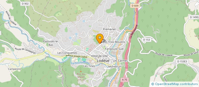 localisation de l'entreprise ASSOCIATION JEUNES SANS FRONTIERES à LODEVE