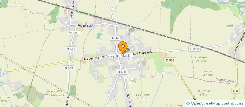 localisation de l'entreprise ASSOCIATION JEUNES SAPEURS POMPIERS à FLAVY-LE-MARTEL