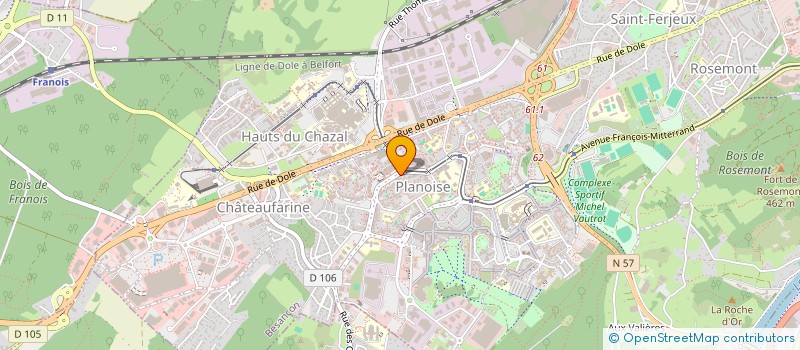 localisation de l'entreprise ASSOCIATION JEUNESSES HANDBALLEURS DE PLANOISE  BESANCON