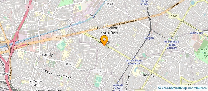 localisation de l'entreprise ASSOCIATION KIDZ OF DANCE  LES PAVILLONS-SOUS-BOIS