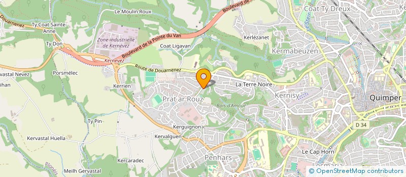localisation de l'entreprise ASSOCIATION L'ANIMAL DANS LA VILLE à QUIMPER