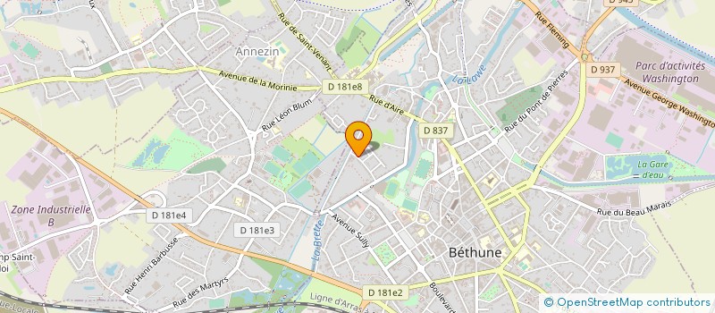 localisation de l'entreprise ASSOCIATION L'ATELIER à BETHUNE