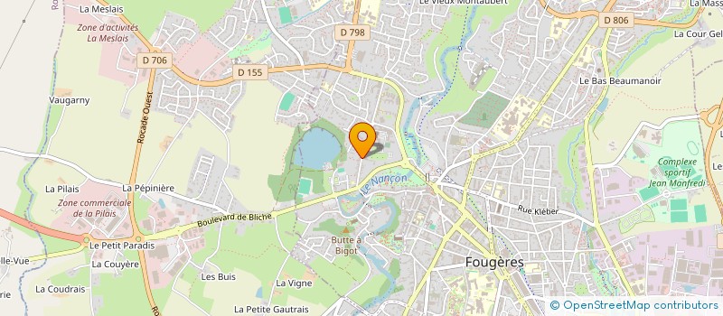 localisation de l'entreprise ASSOCIATION L ATELIER DE LA COLLINE  FOUGERES