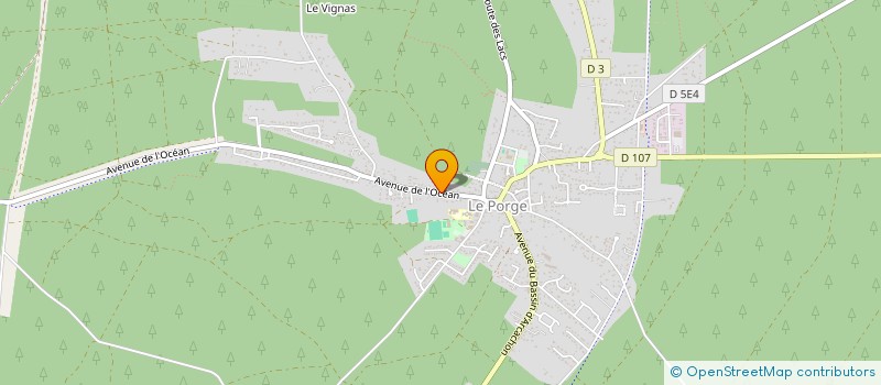 localisation de l'entreprise ASSOCIATION L'ECHAPPEE BLEUE  LE PORGE