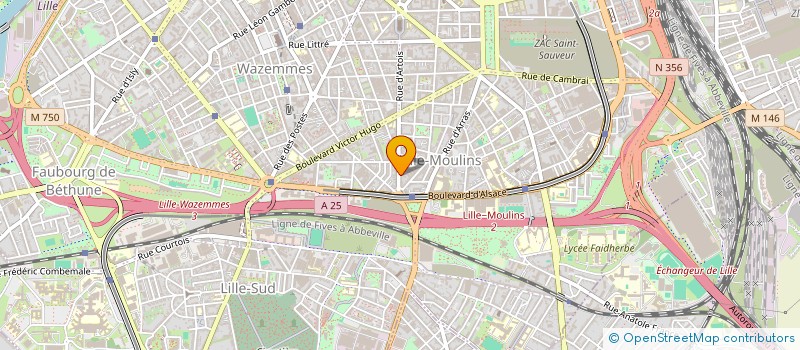 localisation de l'entreprise ASSOCIATION L'ECHINE à LILLE