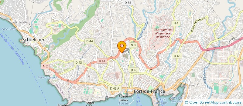 localisation de l'entreprise ASSOCIATION L'EGLISE DU TEMOIGNAGE  FORT DE FRANCE