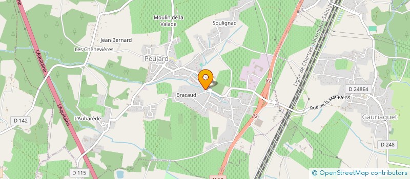 localisation de l'entreprise ASSOCIATION L.M.A LES MUSICIENS ASSOCIES  PEUJARD