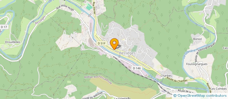 localisation de l'entreprise ASSOCIATION L OISEAU BLEU  BESSEGES