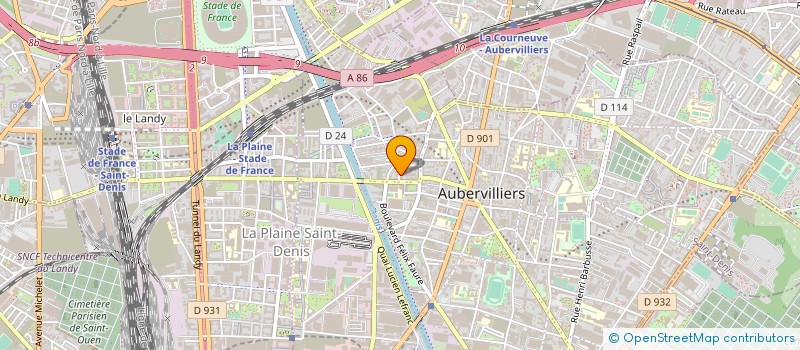 localisation de l'entreprise ASSOCIATION LA FAMILLE à AUBERVILLIERS