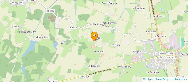 localisation de l'entreprise ASSOCIATION LA FERME DE GRANDVAL  SAINT-TRIVIER-DE-COURTES