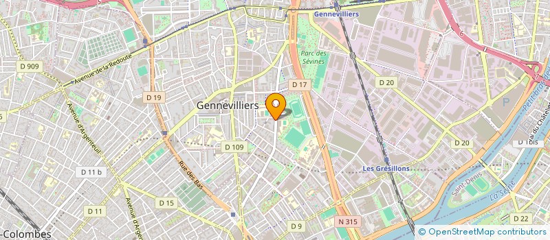 localisation de l'entreprise ASSOCIATION LA MONTAGNE ET LE ROSEAU  GENNEVILLIERS