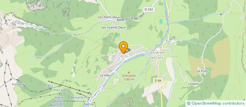 localisation de l'entreprise ASSOCIATION LA VIEILLE FOURCHE - EVEIL CORPOREL ET ARTISTIQUE  GRESSE-EN-VERCORS