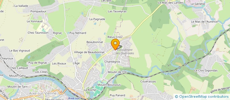 localisation de l'entreprise ASSOCIATION LAIQUE POUR L'ORGANISATION DE CEREMONIES CIVILES (A.L.O.C.C.).  AIXE-SUR-VIENNE