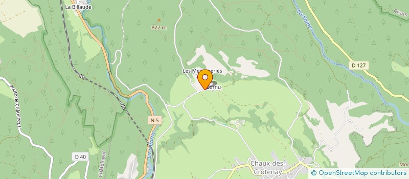 localisation de l'entreprise ASSOCIATION LE SILLON COMTOIS à CHAUX-DES-CROTENAY