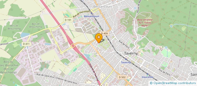 localisation de l'entreprise ASSOCIATION LE YETI (SAUVETAGE ET PROTECTION ANIMALE)  TAVERNY