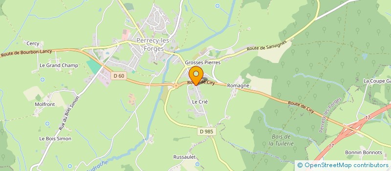 localisation de l'entreprise ASSOCIATION LES ANIMAM'S  PERRECY-LES-FORGES