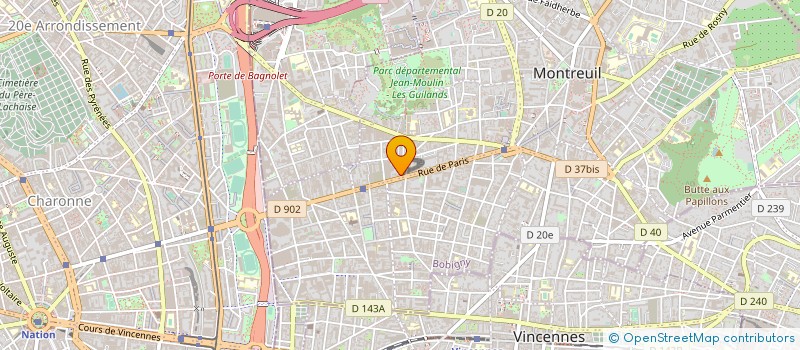 localisation de l'entreprise ASSOCIATION LES BOTTES ROUGES à MONTREUIL