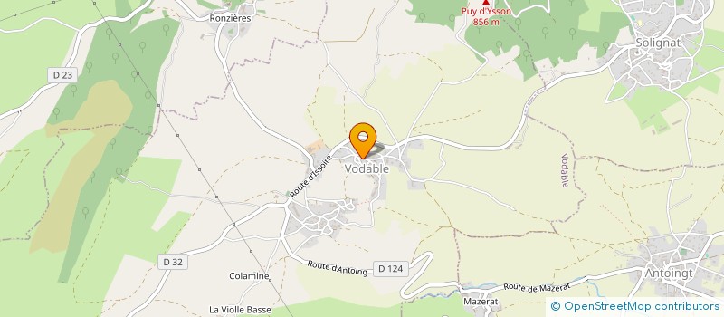 localisation de l'entreprise ASSOCIATION LES DAUPHINS D' AUVERGNE  VODABLE