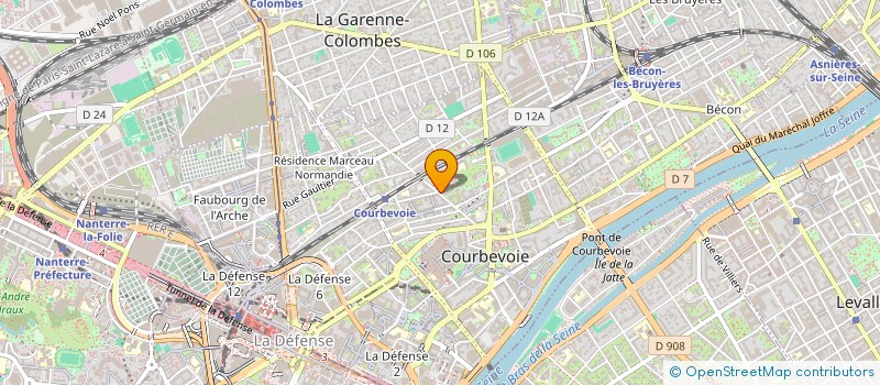 localisation de l'entreprise ASSOCIATION LES ONDES 0 à COURBEVOIE