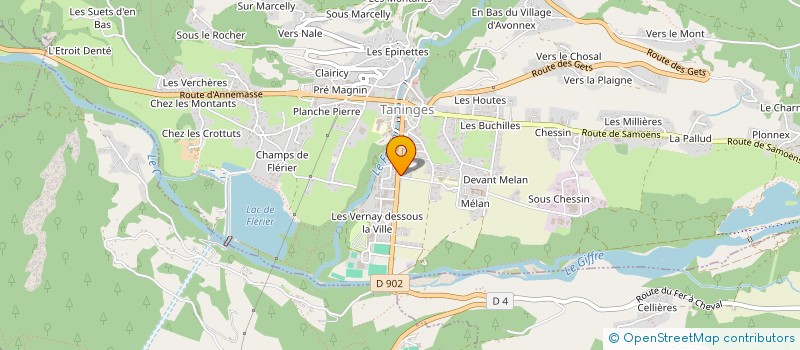 localisation de l'entreprise ASSOCIATION LES P'TITS BOUTS à TANINGES