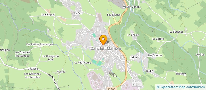 localisation de l'entreprise ASSOCIATION LES P'TITS CANOU  SAINT-JUST-MALMONT