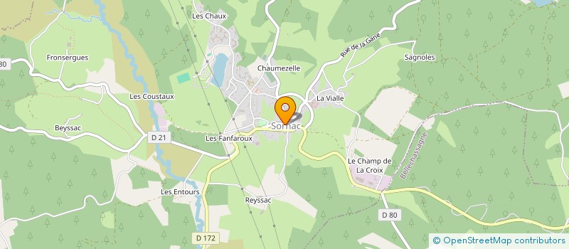 localisation de l'entreprise ASSOCIATION LOCALE ADMR DE SORNAC  SORNAC