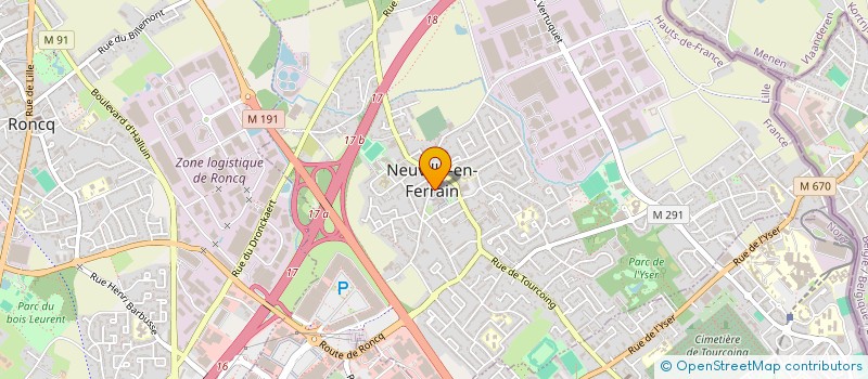 localisation de l'entreprise ASSOCIATION LOCALE DE L'UNION NATIONALE DES COMBATTANTS DE NEUVILLE EN FERRAIN  NEUVILLE-EN-FERRAIN