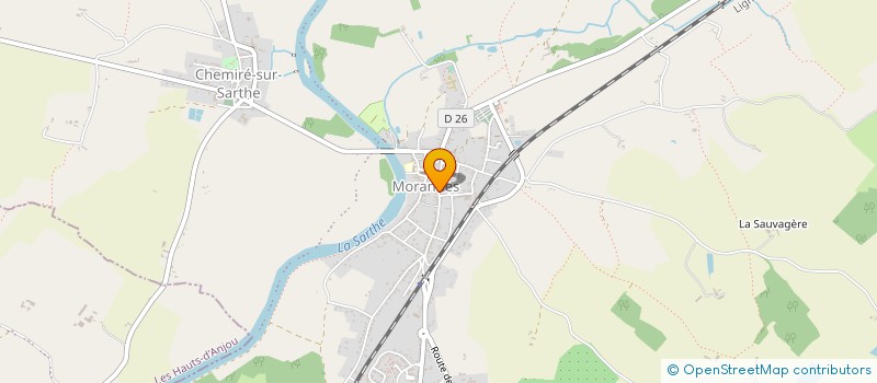 localisation de l'entreprise ASSOCIATION LOCALE DE PARENTS D ELEVES DE L ECOLE PUBLIQUE DE MORANNES  MORANNES SUR SARTHE-DAUMERAY