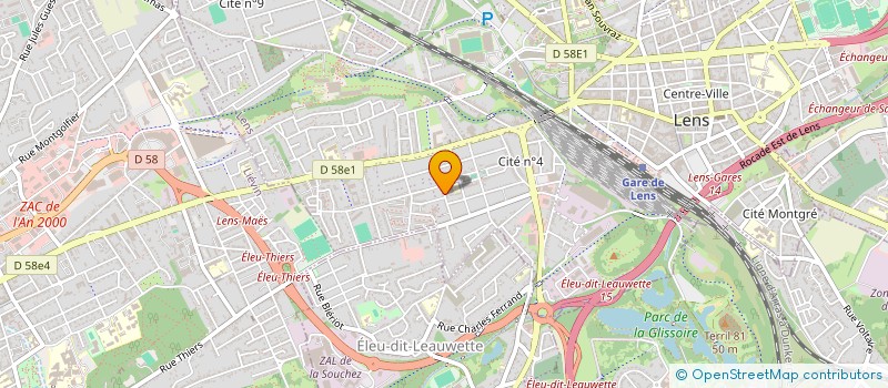 localisation de l'entreprise ASSOCIATION LOCALE DES DECORES DE LA MEDAILLE D HONNEUR DU TRAVAIL DE LA CITE 4  LENS