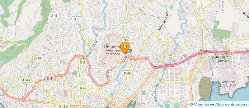 localisation de l'entreprise ASSOCIATION LOCALE POUR LA CULTURE DES TEMOINS DE JEHOVAH DE FORT-DE-FRANCE EST  FORT-DE-FRANCE