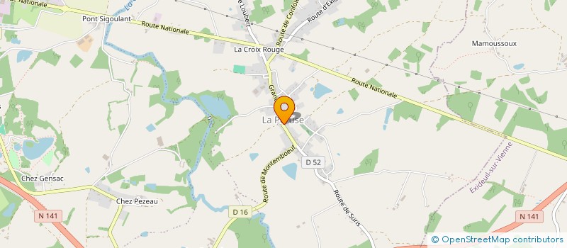 localisation de l'entreprise ASSOCIATION LOCALE POUR LA SAUVEGARDE DE L'EGLISE DE LA PERUSE  TERRES-DE-HAUTE-CHARENTE