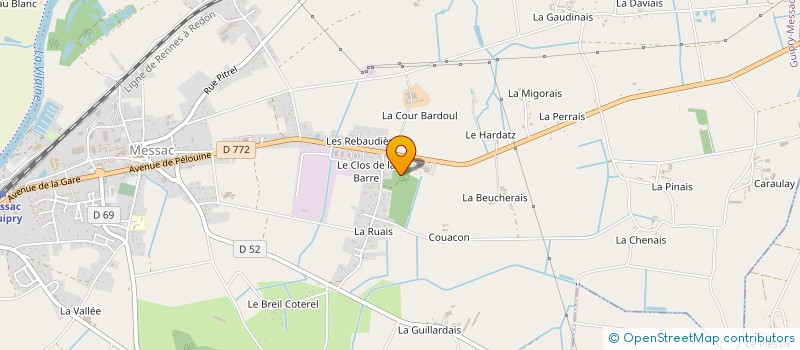 localisation de l'entreprise ASSOCIATION LOCALE POUR LE CULTE DES TEMOINS DE JEHOVAH  GUIPRY-MESSAC