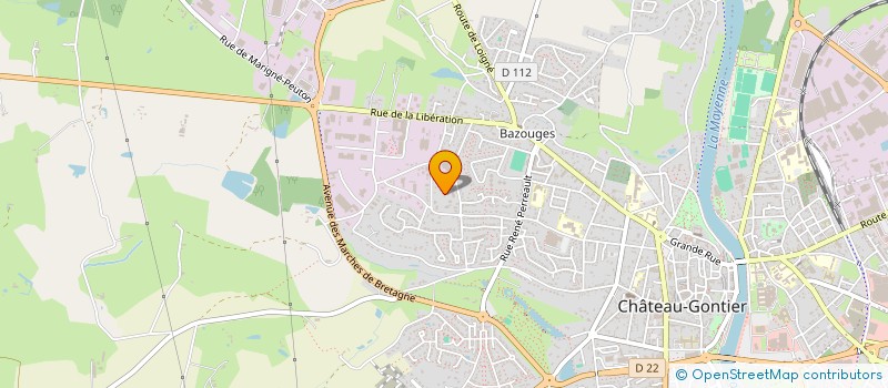 localisation de l'entreprise ASSOCIATION LOCALE POUR LE CULTE DES TEMOINS DE JEHOVAH DE CHATEAU GONTIER  CHATEAU-GONTIER-SUR-MAYENNE