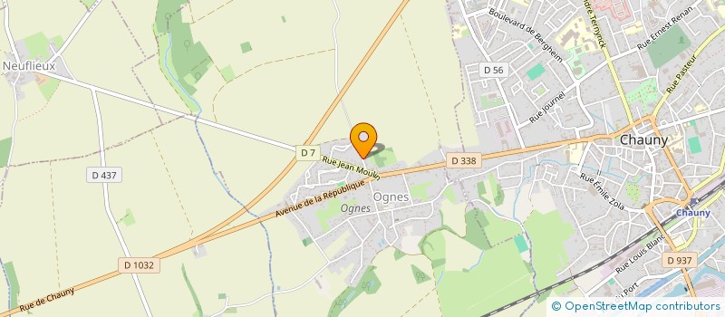 localisation de l'entreprise ASSOCIATION LOCALE POUR LE CULTE DES TEMOINS DE JEHOVAH DE CHAUNY  OGNES