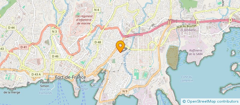 localisation de l'entreprise ASSOCIATION LOCALE POUR LE CULTE DES TEMOINS DE JEHOVAH DE FORT DE FRANCE-SUD  FORT-DE-FRANCE