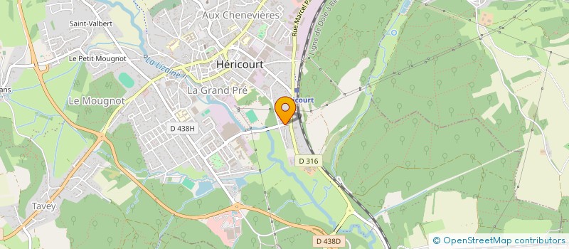 localisation de l'entreprise ASSOCIATION LOCALE POUR LE CULTE DES TEMOINS DE JEHOVAH DE HERICOURT  HERICOURT