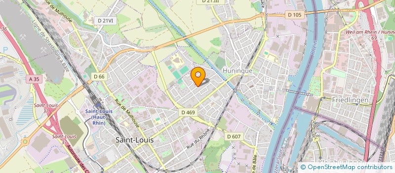 localisation de l'entreprise ASSOCIATION LOCALE POUR LE CULTE DES TEMOINS DE JEHOVAH DE LA REGION DE SAINT LOUIS  HUNINGUE