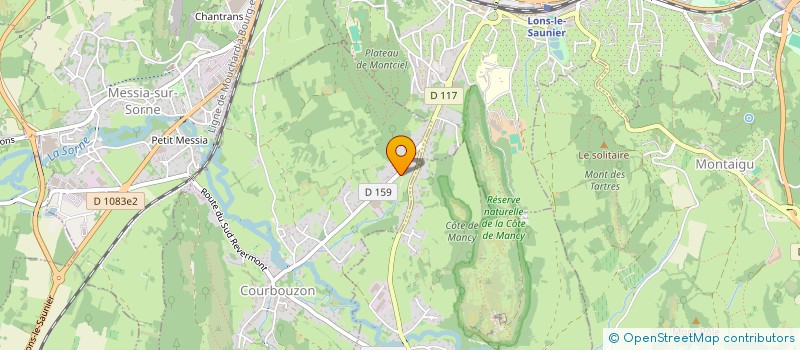 localisation de l'entreprise ASSOCIATION LOCALE POUR LE CULTE DES TEMOINS DE JEHOVAH DE LONS LE SAUNIER  COURBOUZON