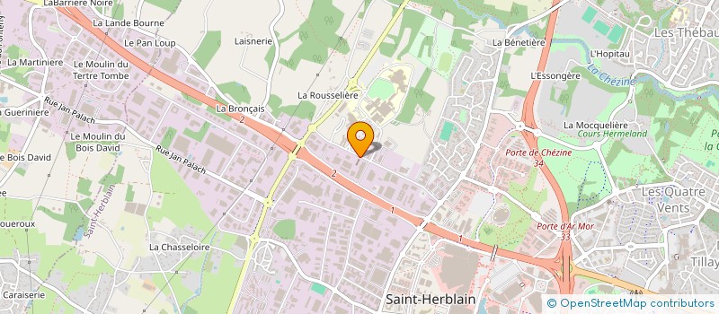 localisation de l'entreprise ASSOCIATION LOCALE POUR LE CULTE DES TEMOINS DE JEHOVAH DE NANTES OUEST à SAINT-HERBLAIN