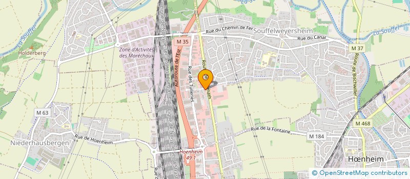 localisation de l'entreprise ASSOCIATION LOCALE POUR LE CULTE DES TEMOINS DE JEHOVAH DE STRASBOURG-NORD  SOUFFELWEYERSHEIM