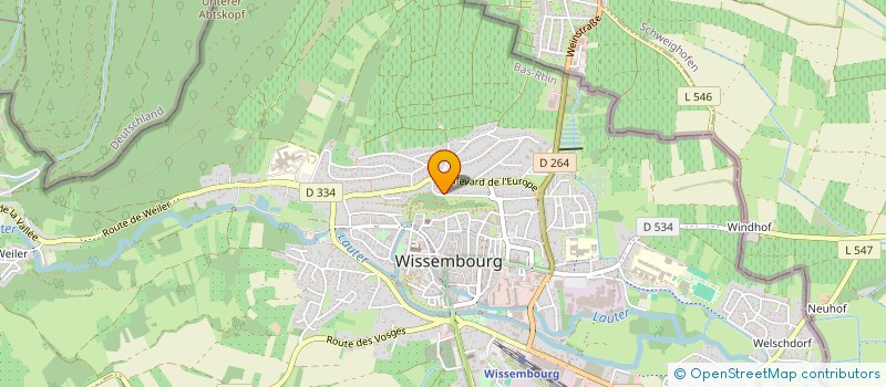 localisation de l'entreprise ASSOCIATION LOCALE POUR LE CULTE  DES TEMOINS DE JEHOVAH DE WISSEMBOURG  WISSEMBOURG