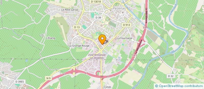 localisation de l'entreprise ASSOCIATION LOCALE POUR LE CULTE DES TEMOINS DE JEHOVAH DEPEZENAS  PEZENAS