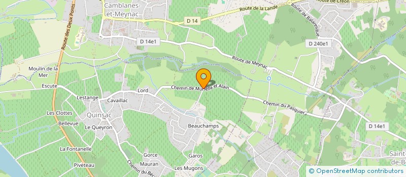 localisation de l'entreprise ASSOCIATION LOISIRS JEUNES DE QUINSAC à QUINSAC