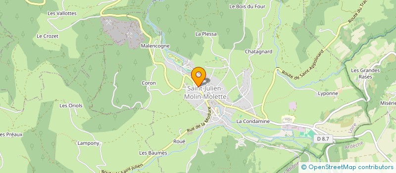 localisation de l'entreprise ASSOCIATION  MANUFACTURE ET FONDERIE BANCEL   SAINT-JULIEN-MOLIN-MOLETTE